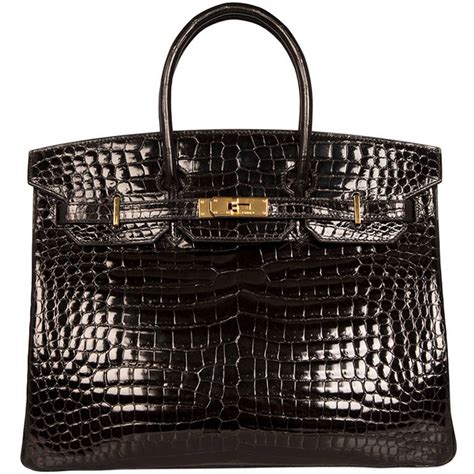 hermes 35cm black crocodile birkin bag with diamonds|Hermes kelly crocodile price.